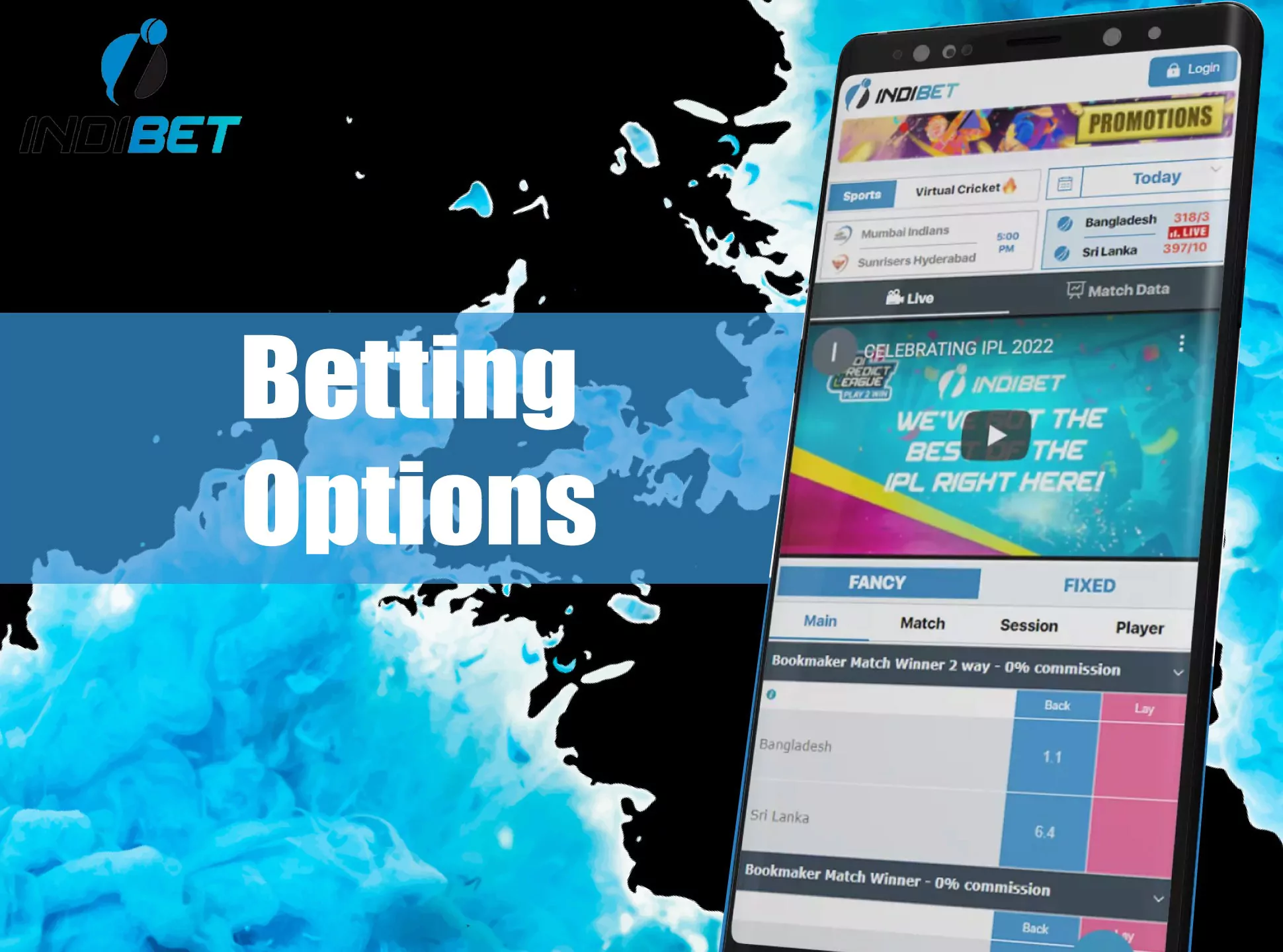 Bet differently with Indibet app.