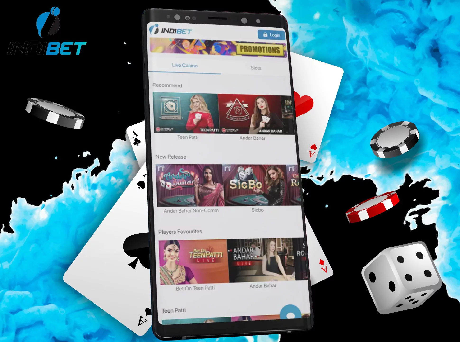 Check for new casino games at Indibet.