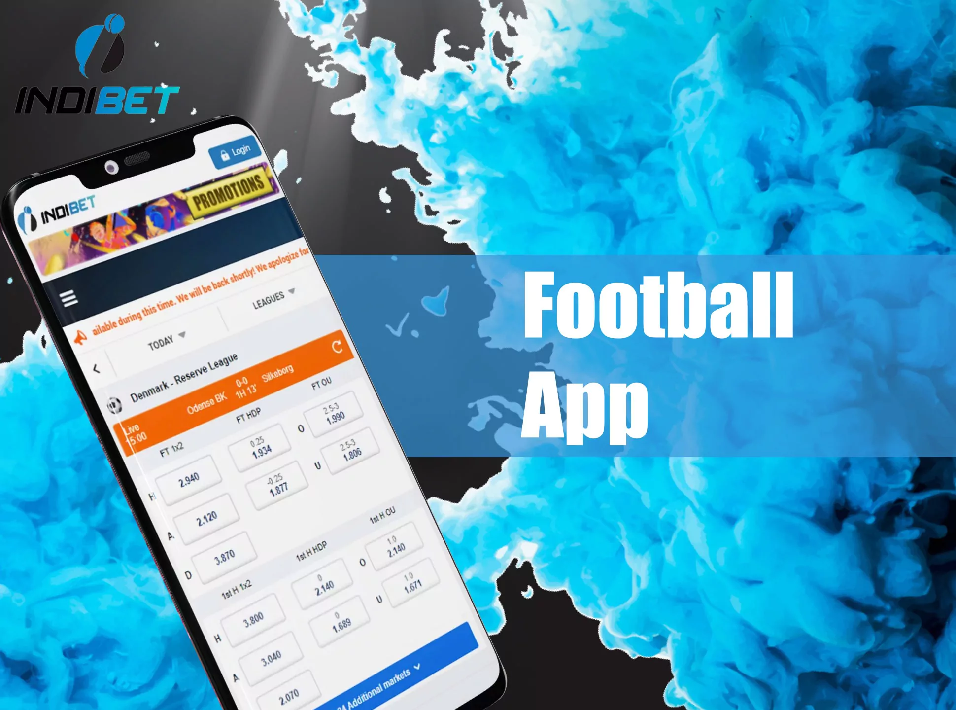 Use football app to make bets.