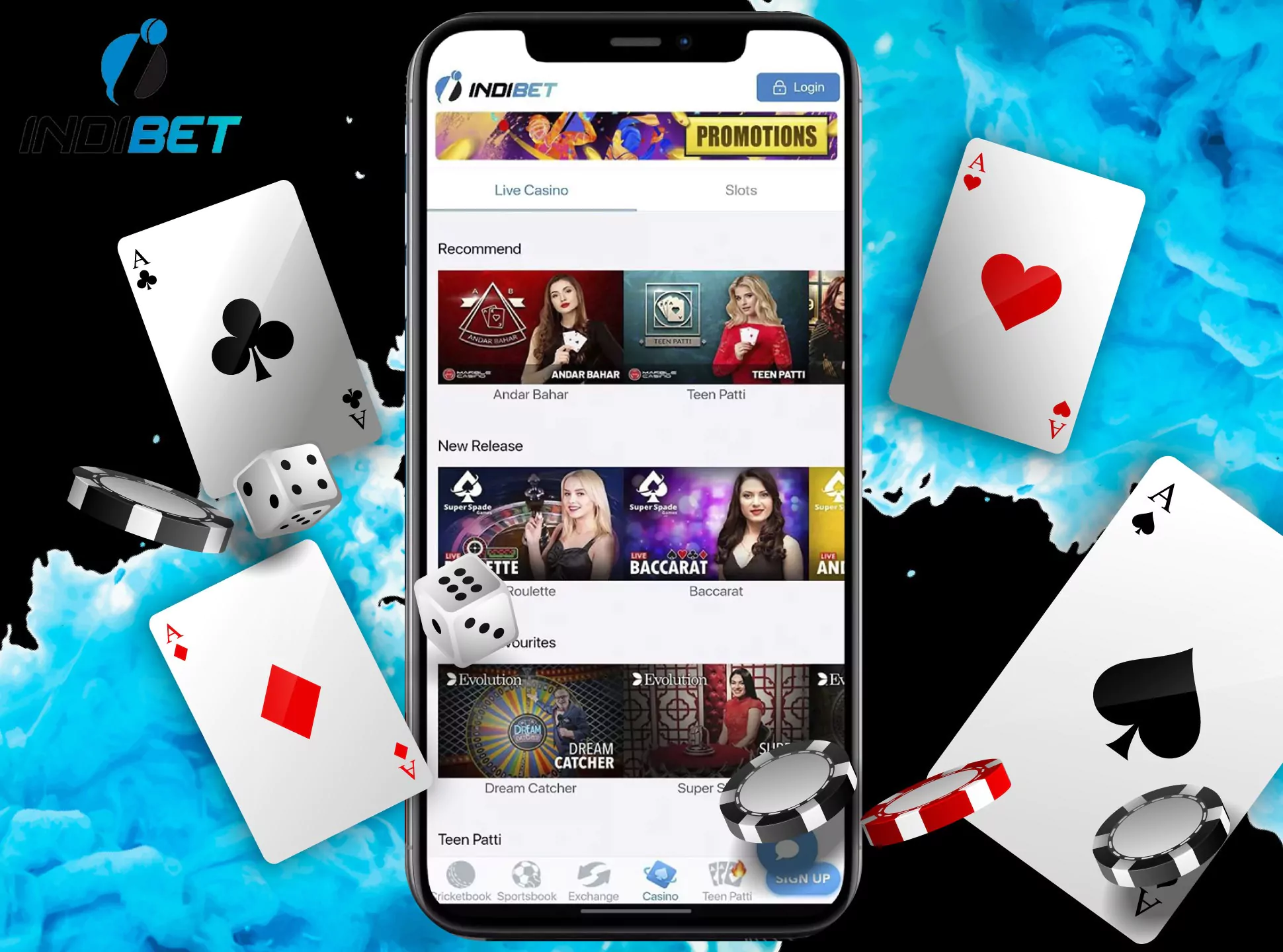 Play casino games using the app.