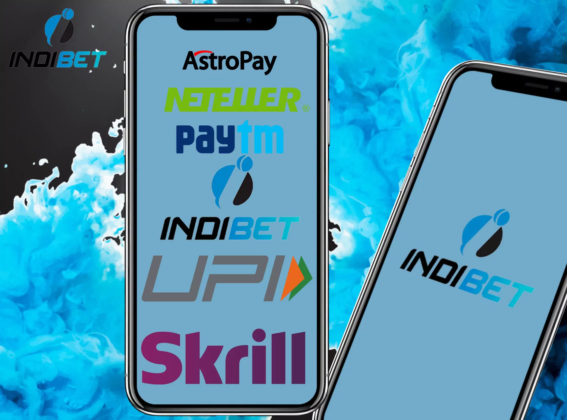 Choose your favourite payment method to use at Indibet App.