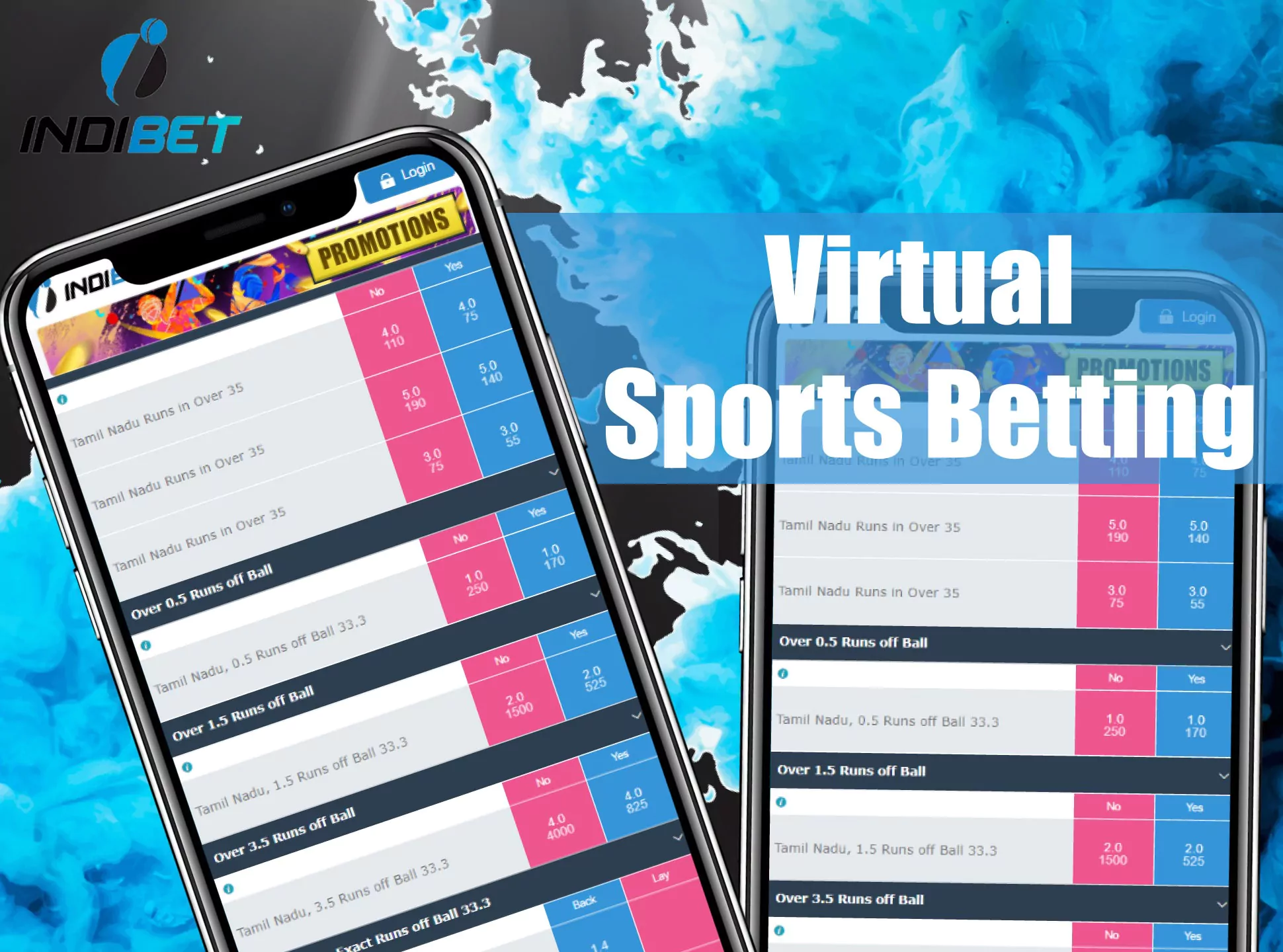 Bet on virtual sports via app.