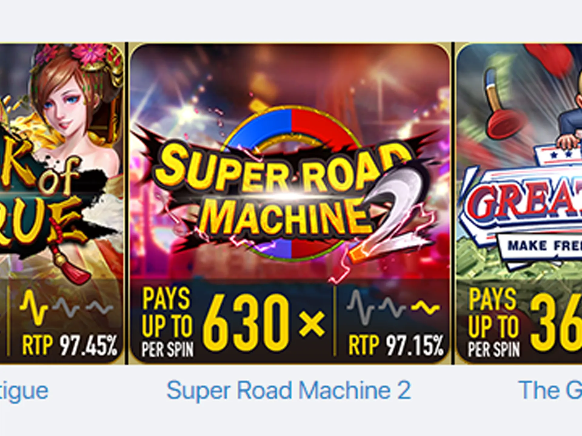 Ride the money car and win money at Super Road Machine.