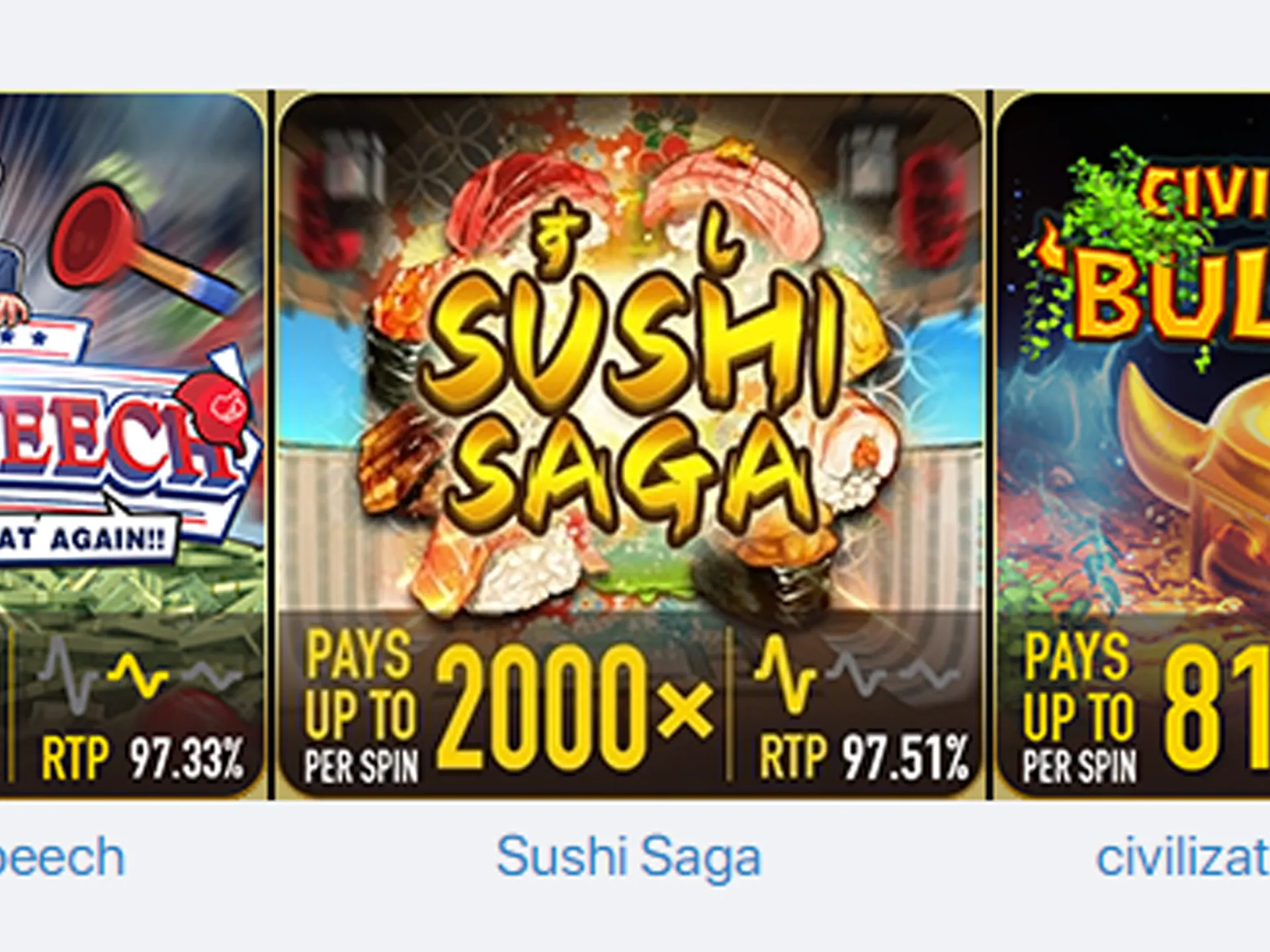 Make best sushi for winning money in Sushi Saga slot.