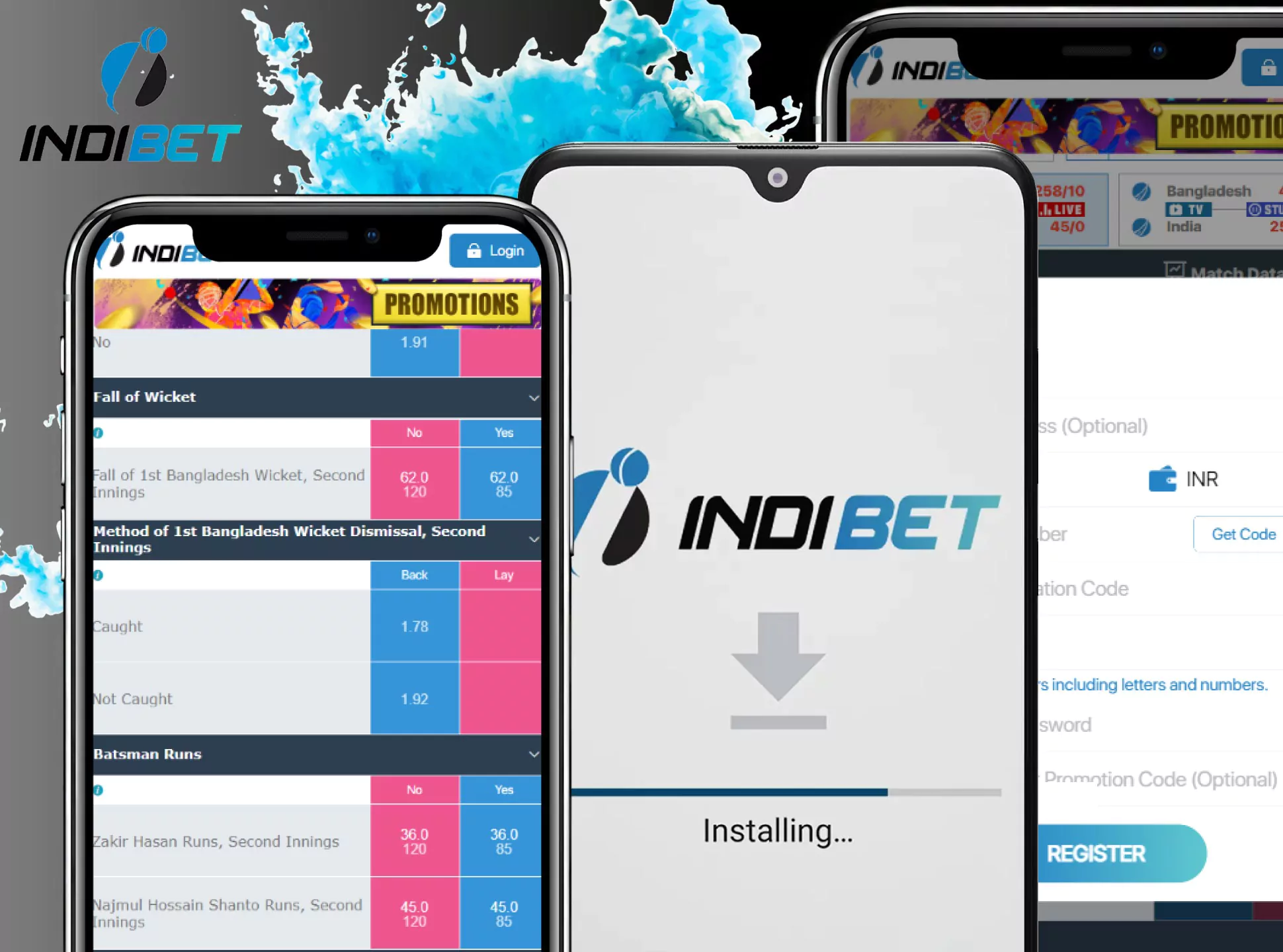 Make bets on cricket games using app.