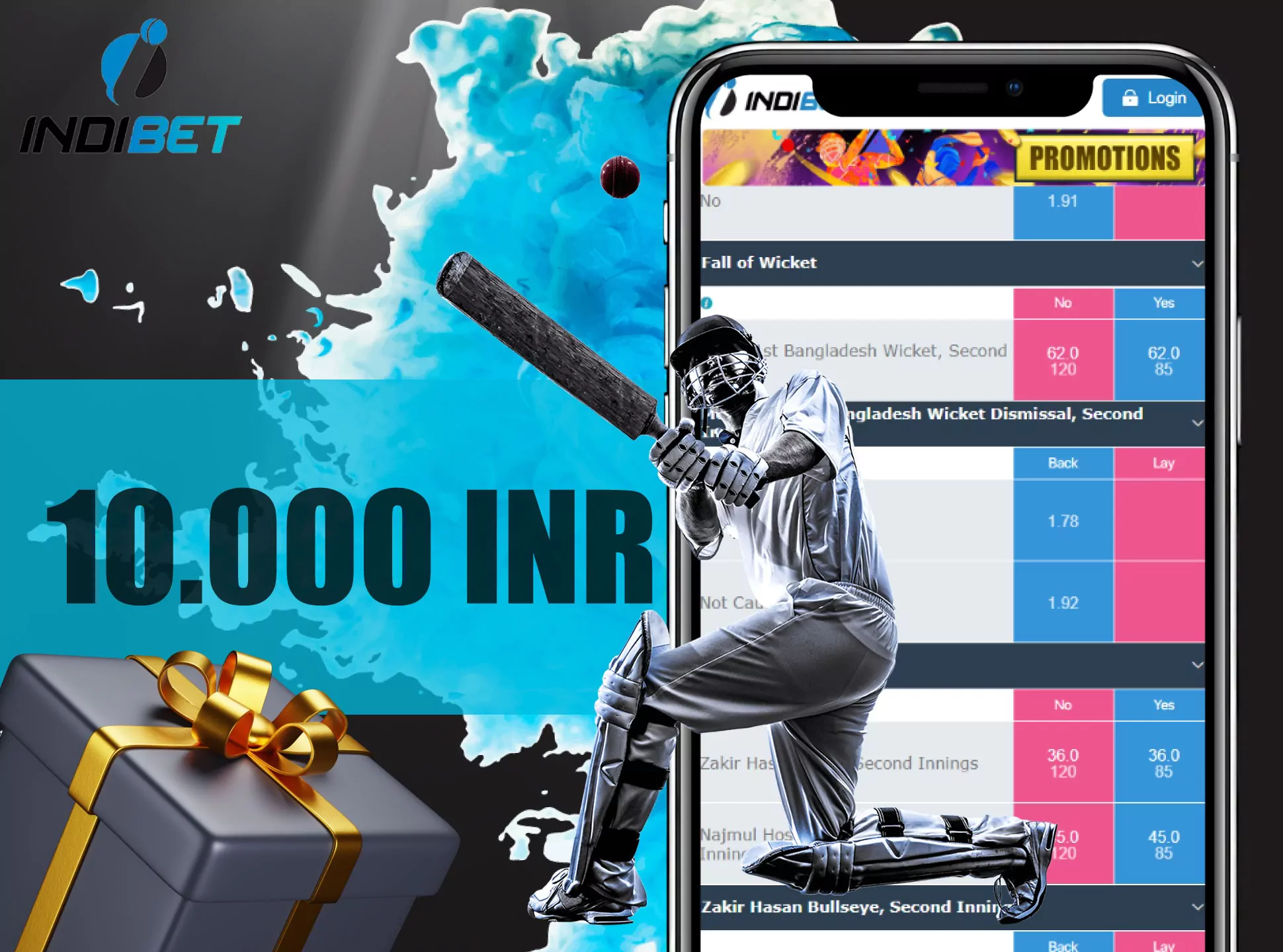 Get your 10000 INR bonus if you a cricket fan.