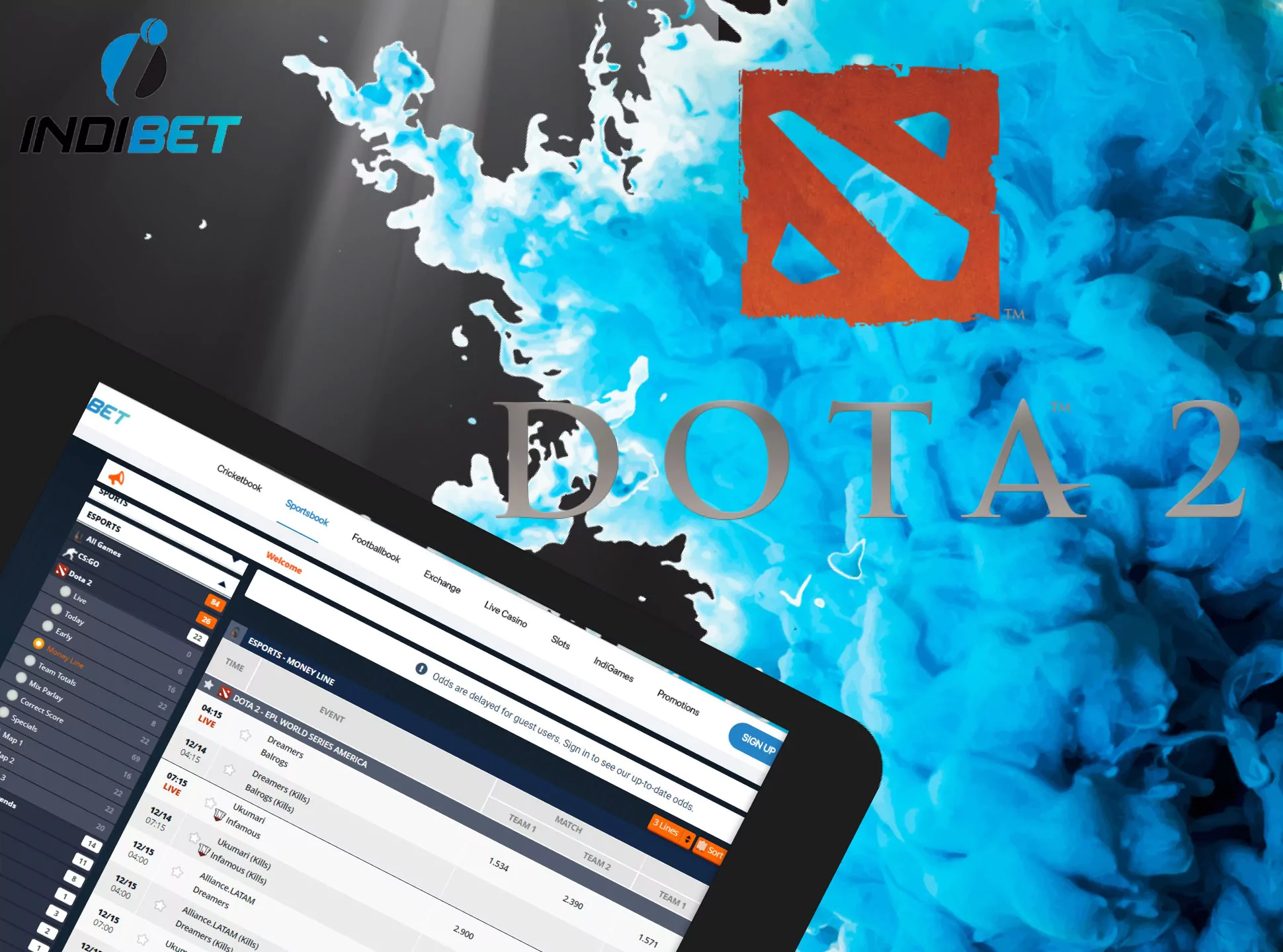 Bet on games of biggest Dota 2 tournaments.