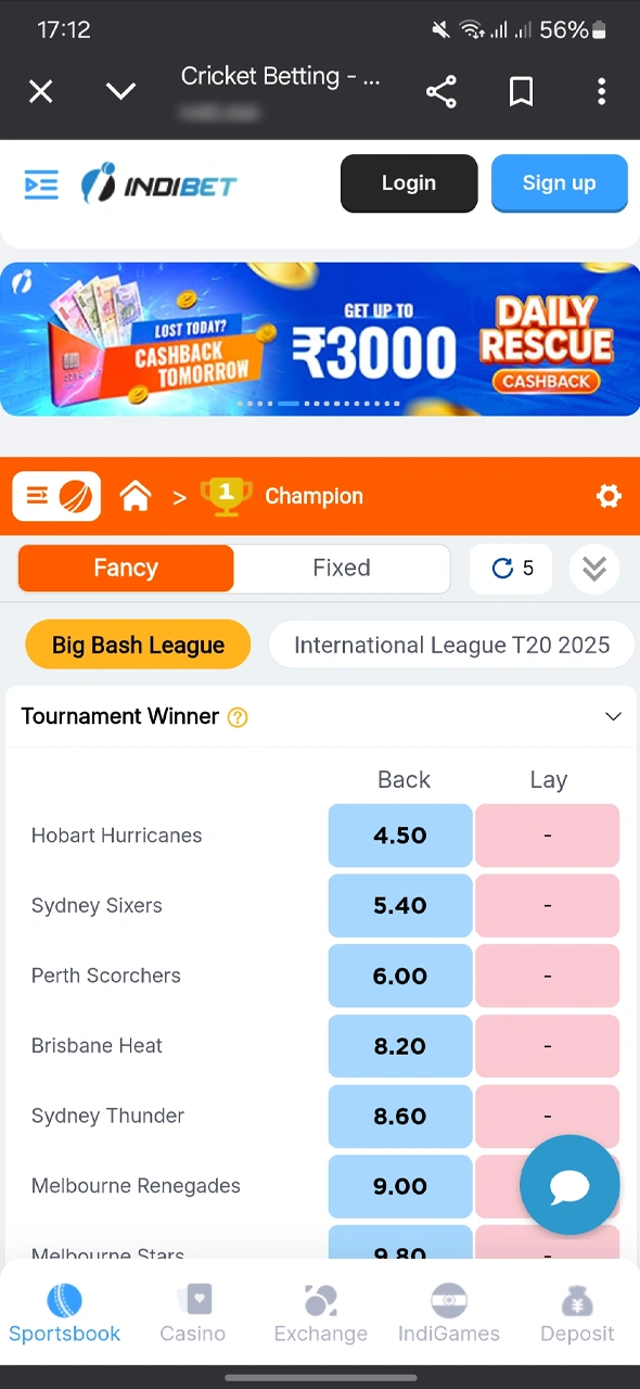 Open your mobile browser and go to the official IndiBet website to begin the download.