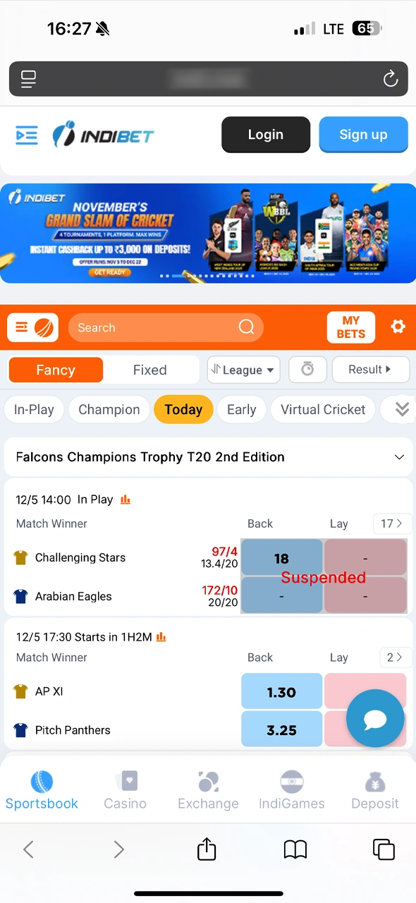 Open Safari and visit the official IndiBet site to start the installation.