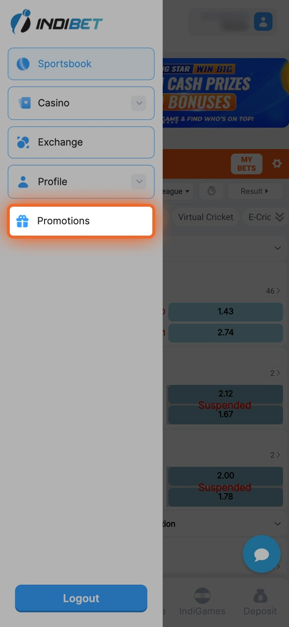 Log in and visit the Promotions tab to explore available bonuses.