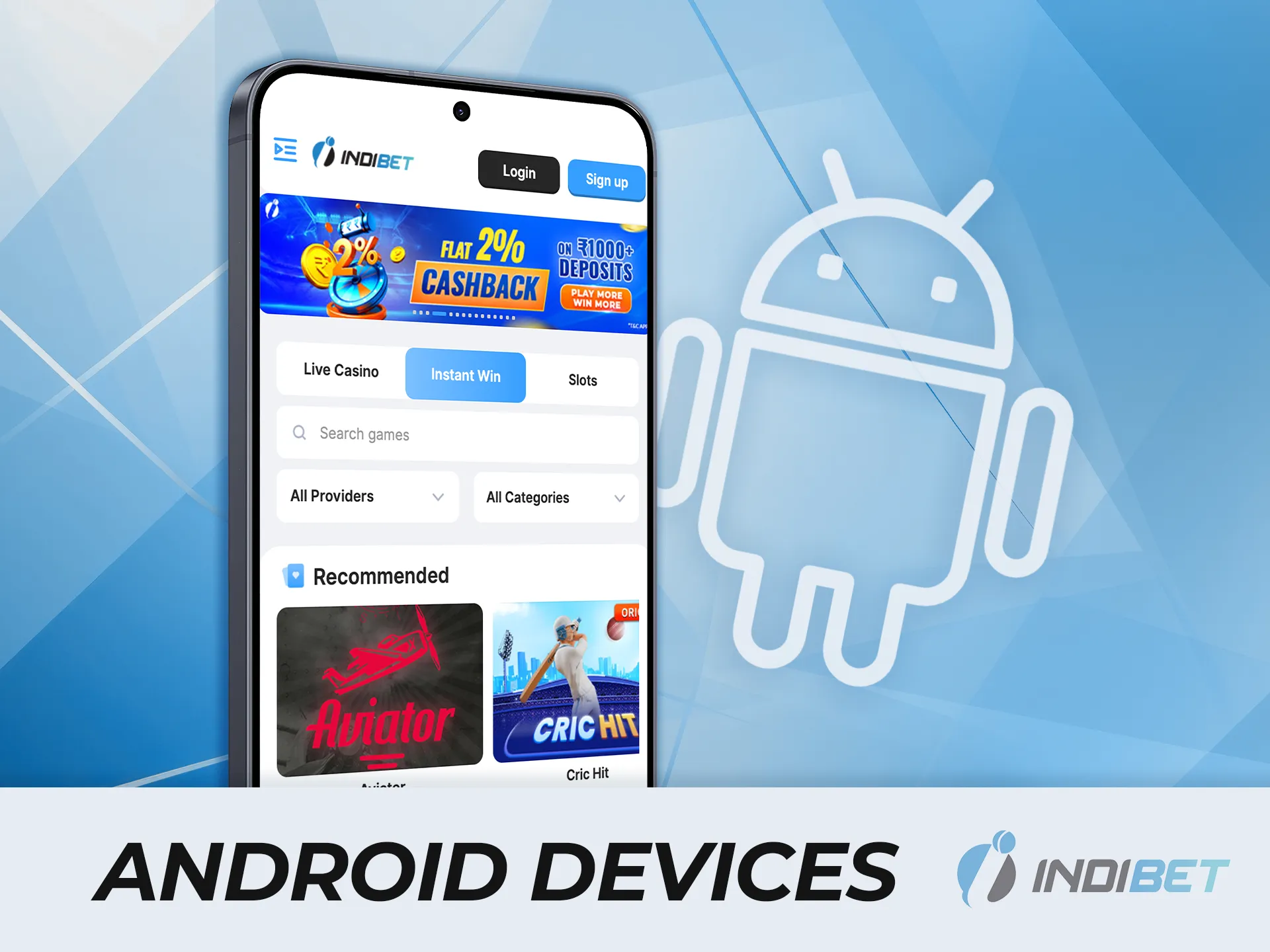 Download the IndiBet app for Android and start your gaming adventure.