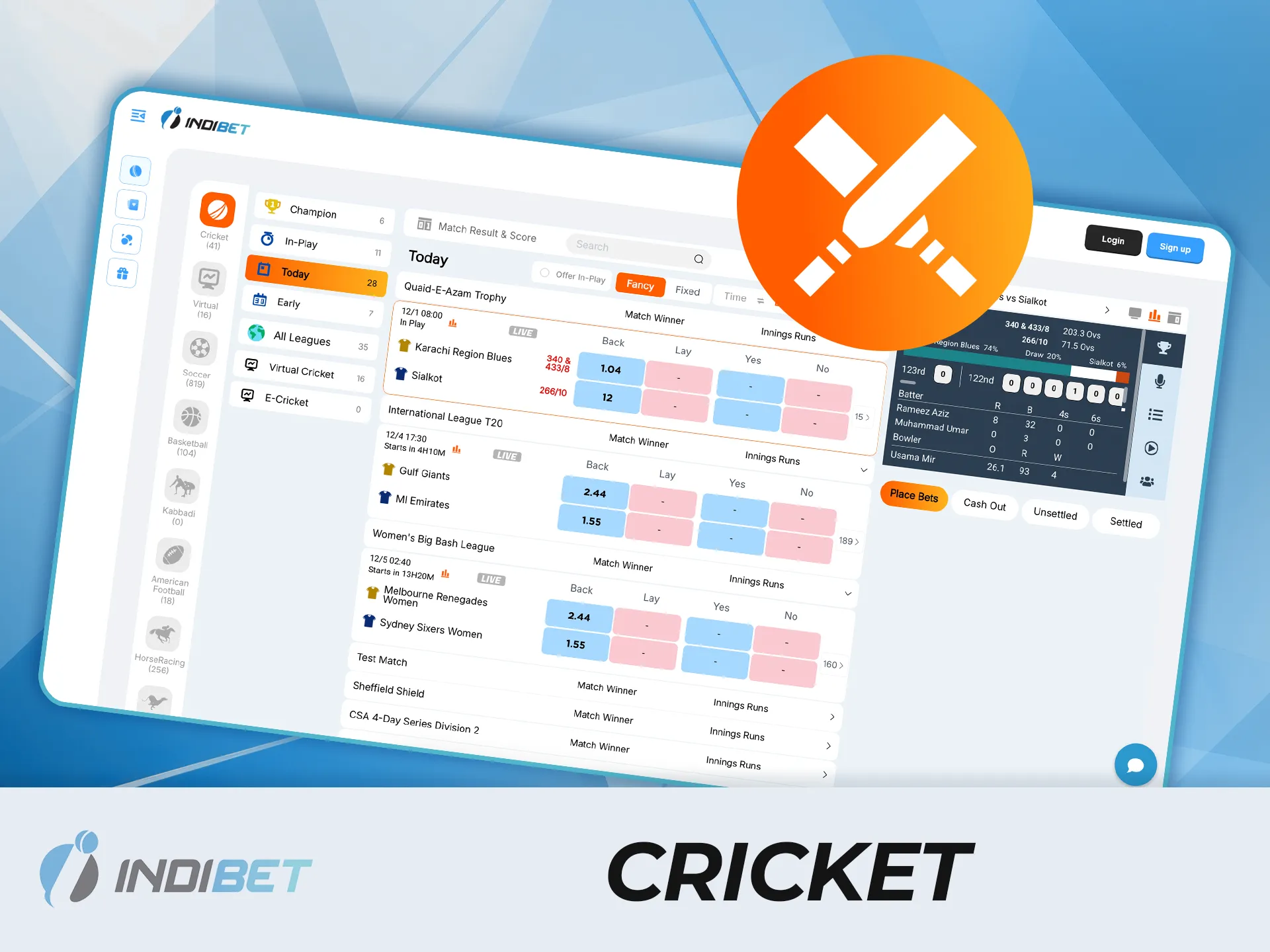Bet on your favorite cricket matches and win big at IndiBet.
