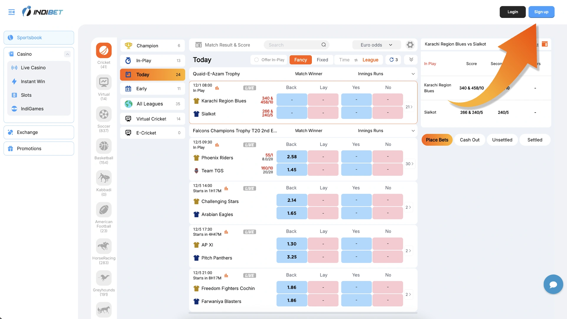 Start your registration by clicking on the Sign Up button in the top right corner.