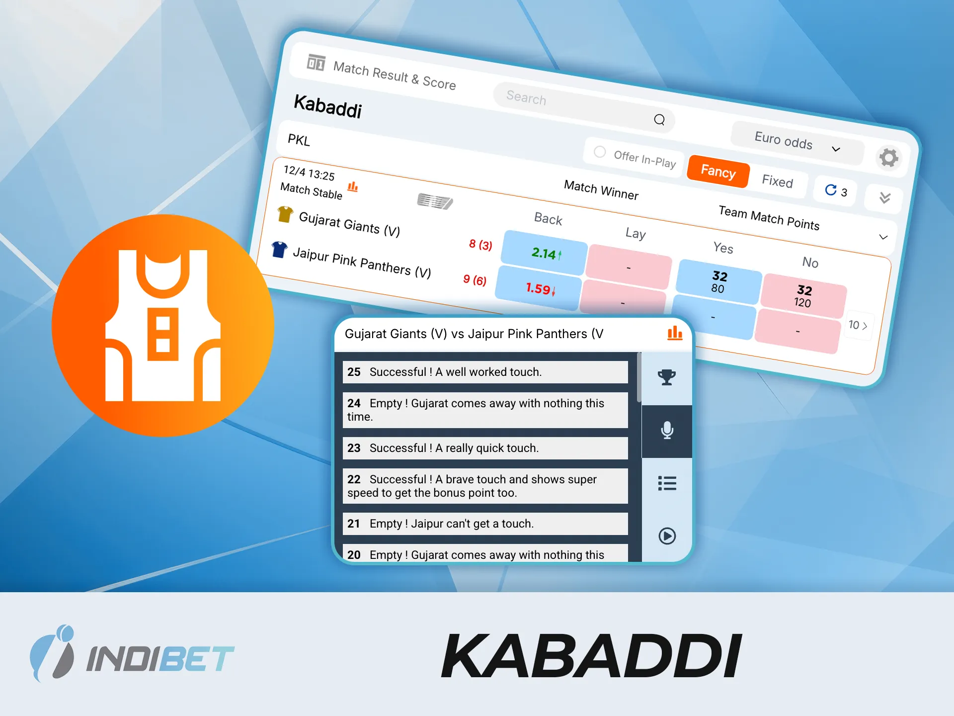 Experience the excitement of kabaddi betting at IndiBet and win today.