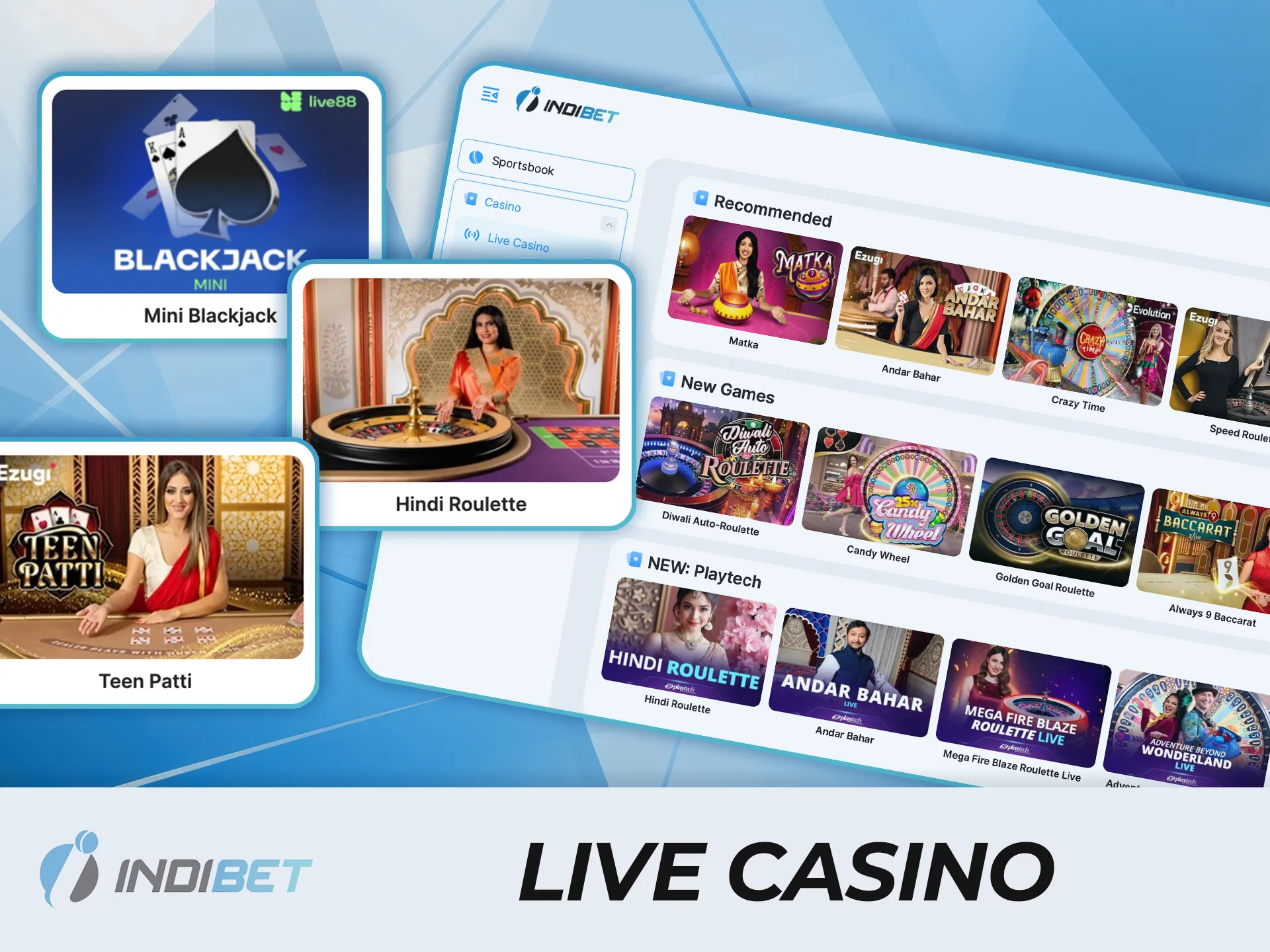 Experience real-time excitement at IndiBet’s live casino and win big.