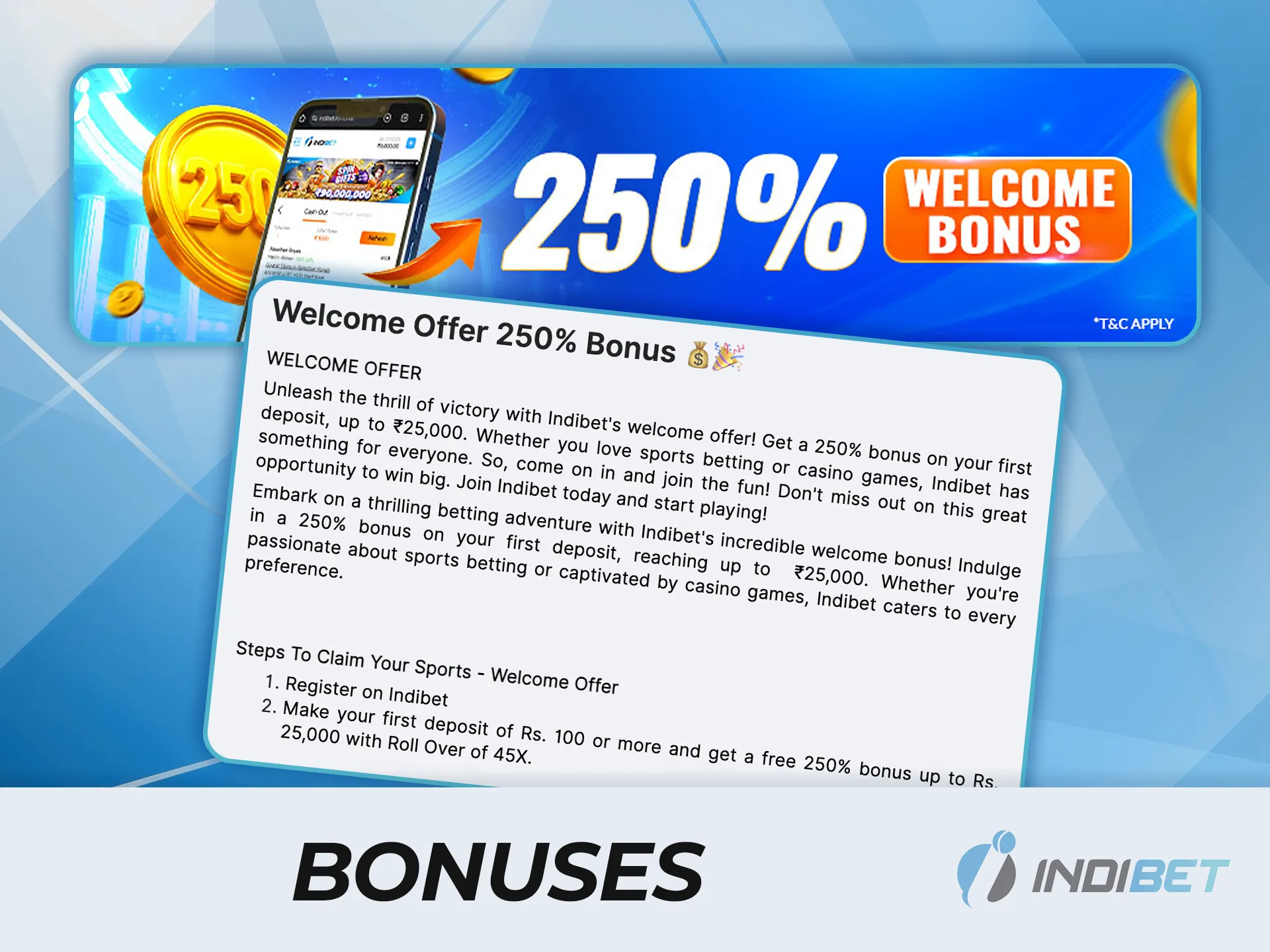 Claim exclusive registration bonuses at IndiBet and start winning.