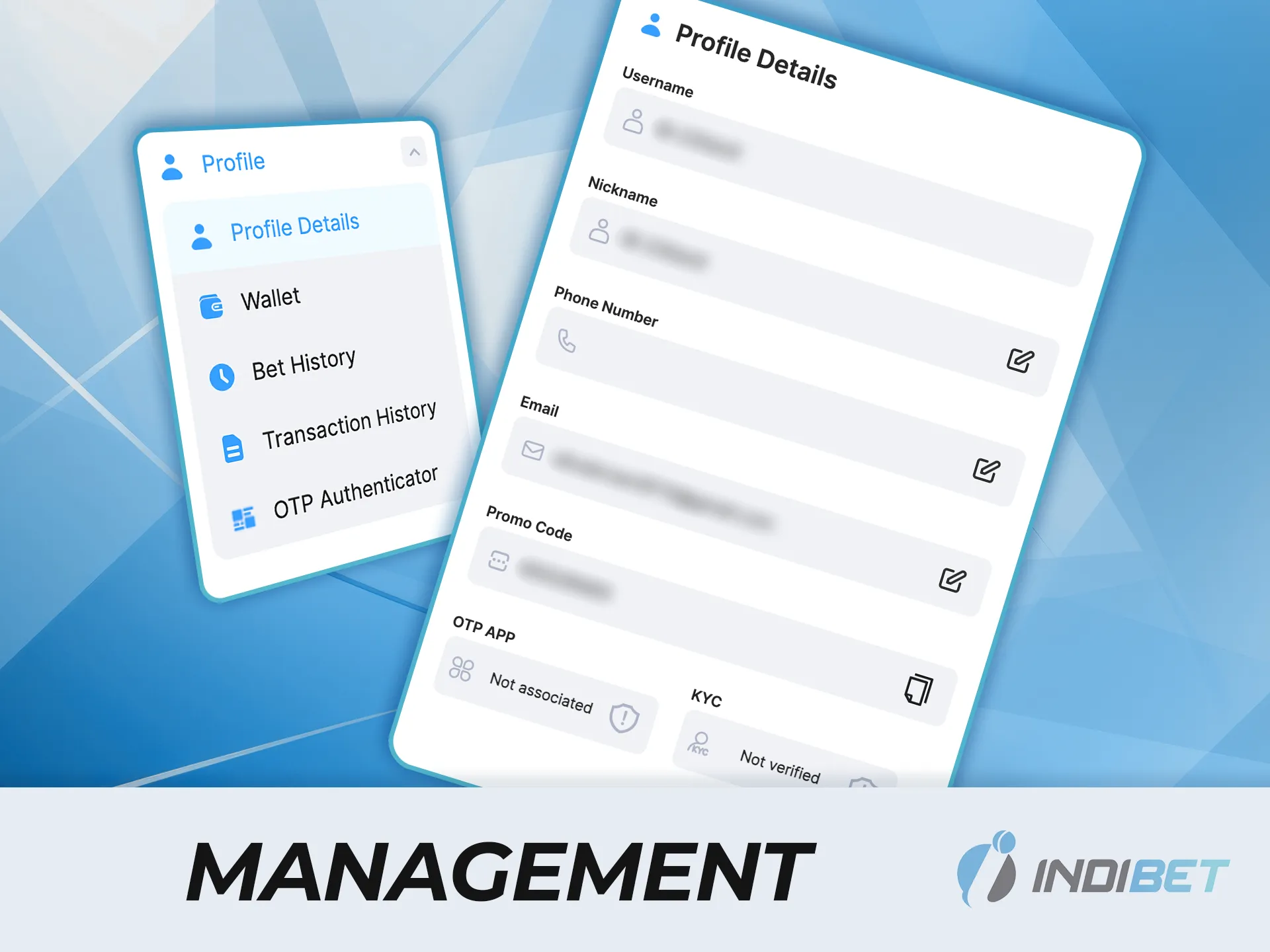 Take full control of your IndiBet account after registering and enjoy the benefits.